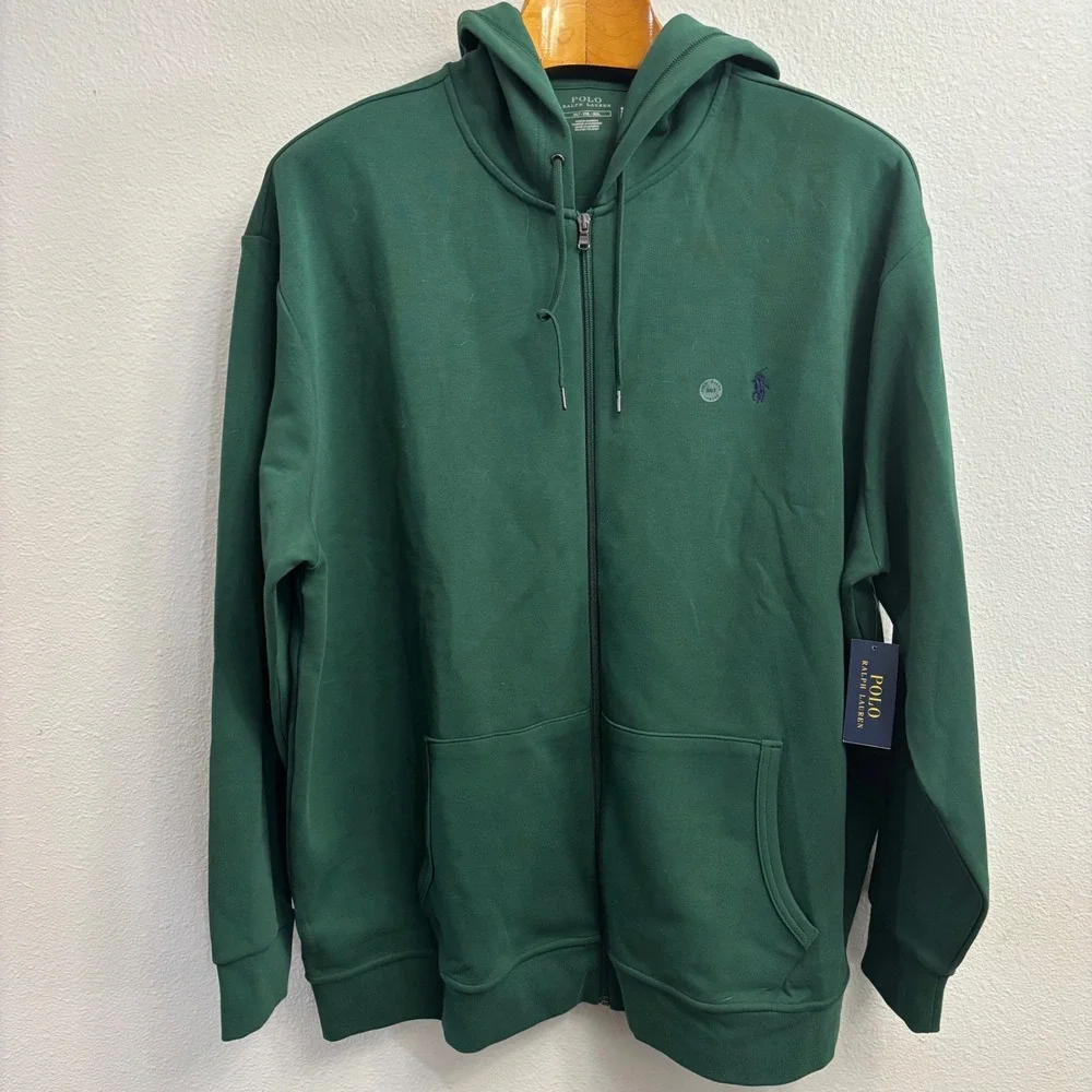 Polo Ralph Lauren Mens 3XLT Green Full-Zip Hoodie New Double-Knit Big & Tall